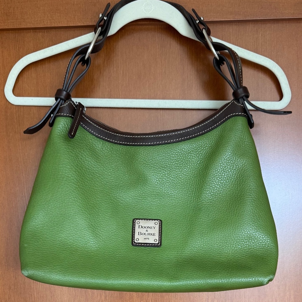 Dooney & Bourke Green Pebble Leather Shoulder Bag